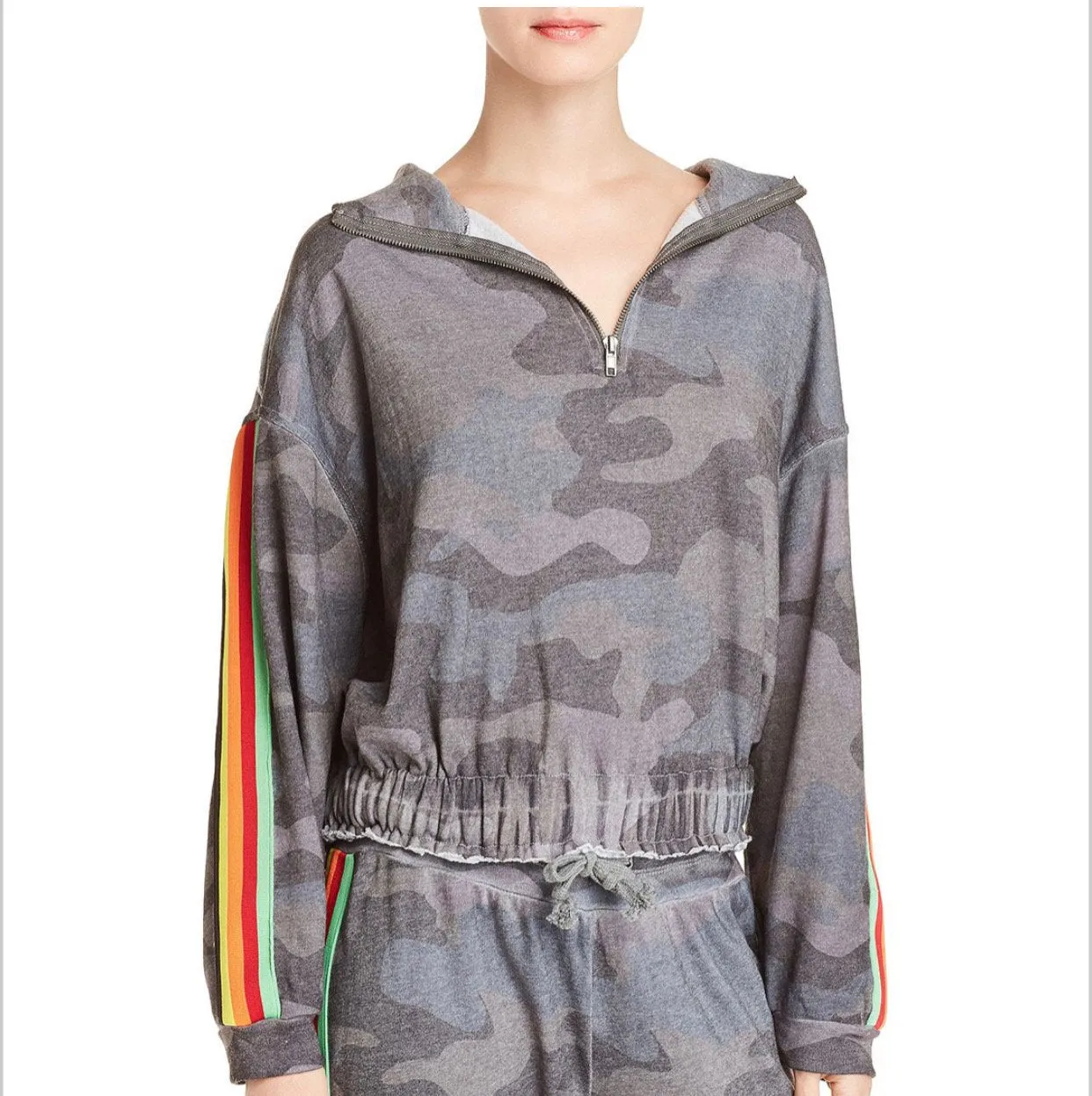 Vintage Havana Camo Zip Front Sweatshirt B7565