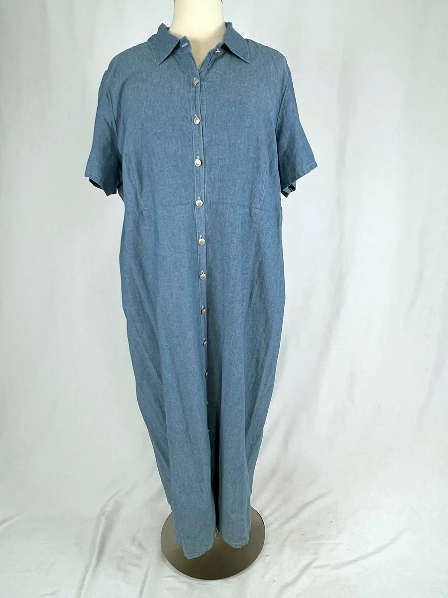 Vintage Studio Ease Size 28W Chambray Dress DEADSTOCK
