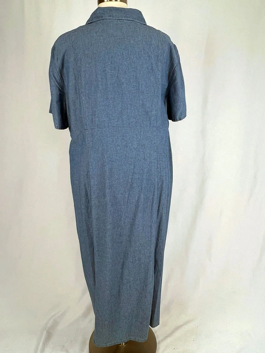 Vintage Studio Ease Size 28W Chambray Dress DEADSTOCK