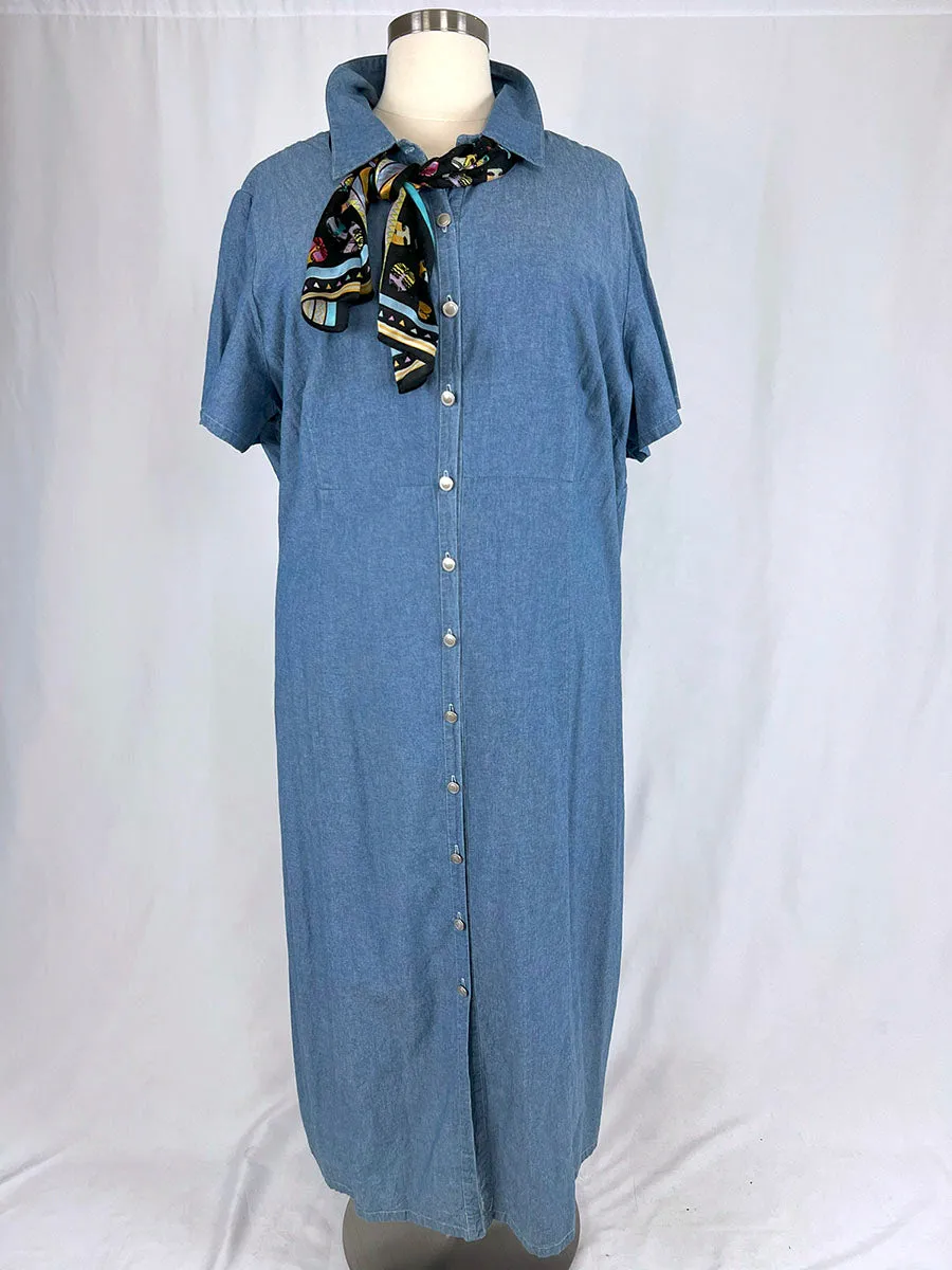 Vintage Studio Ease Size 28W Chambray Dress DEADSTOCK