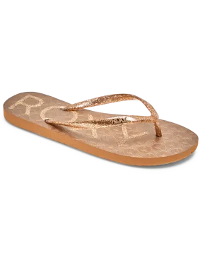 Viva Sparkle Flip Flops in Bronze