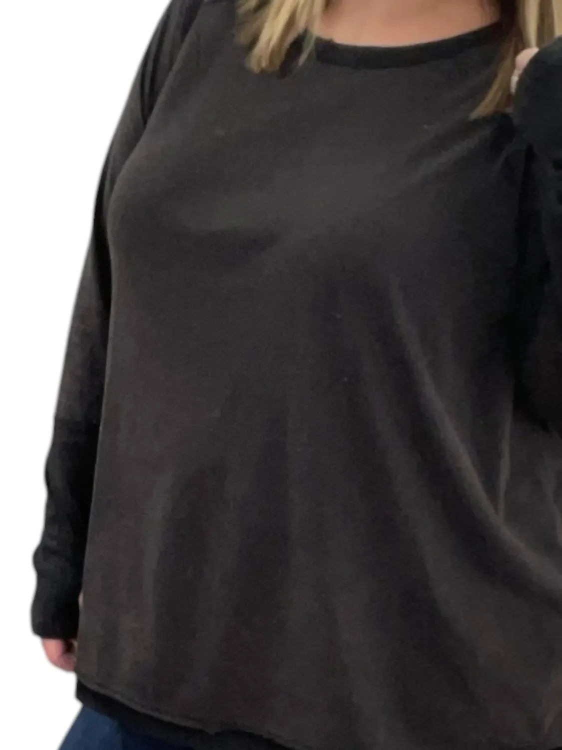 Washed Thumb Hole Top In Black