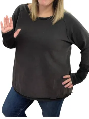Washed Thumb Hole Top In Black