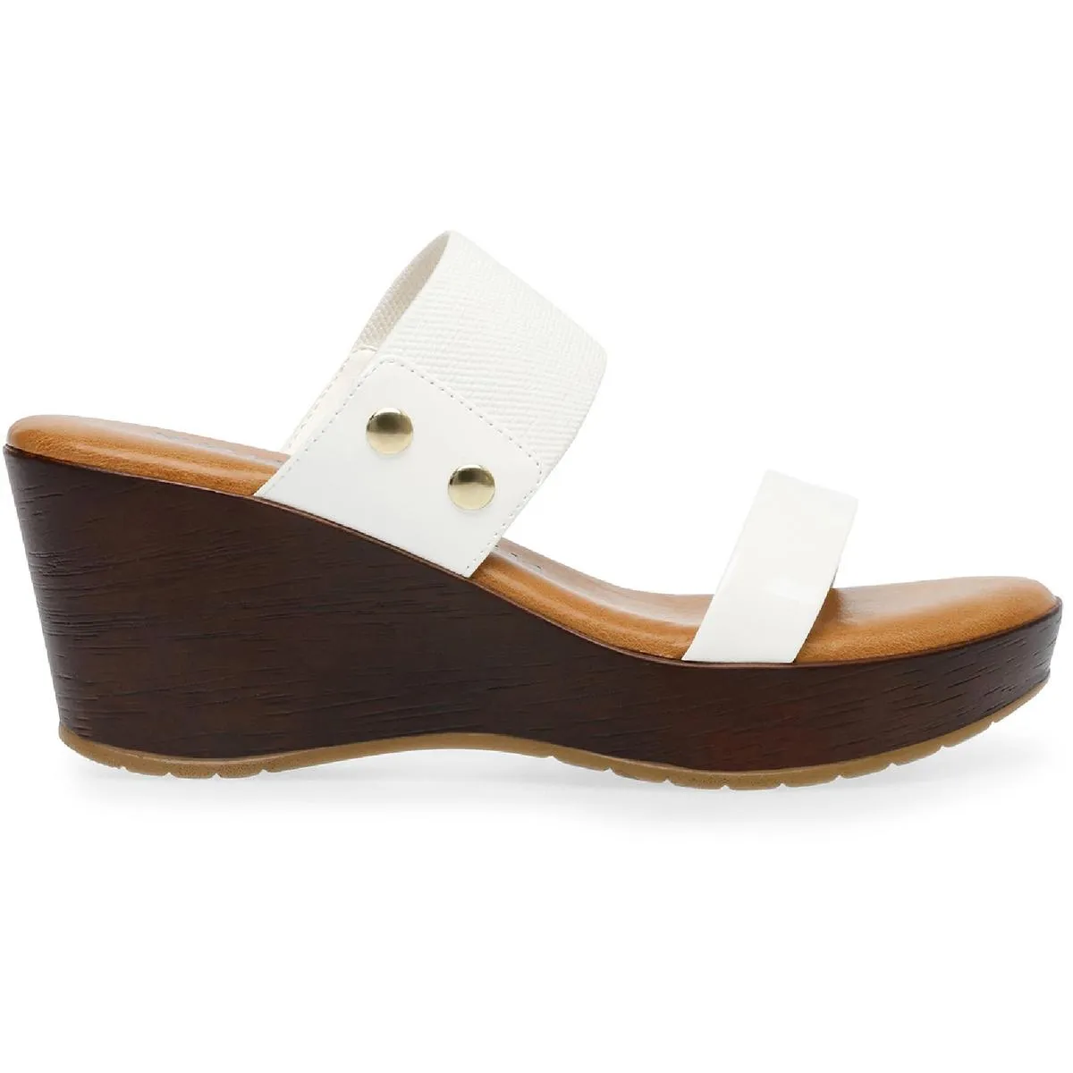 Wedge Womens Slip On Open Toe Wedge Sandals