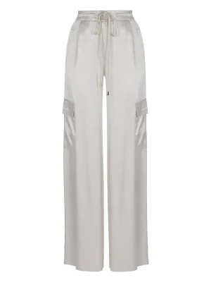 Wide-Leg Satin Pants