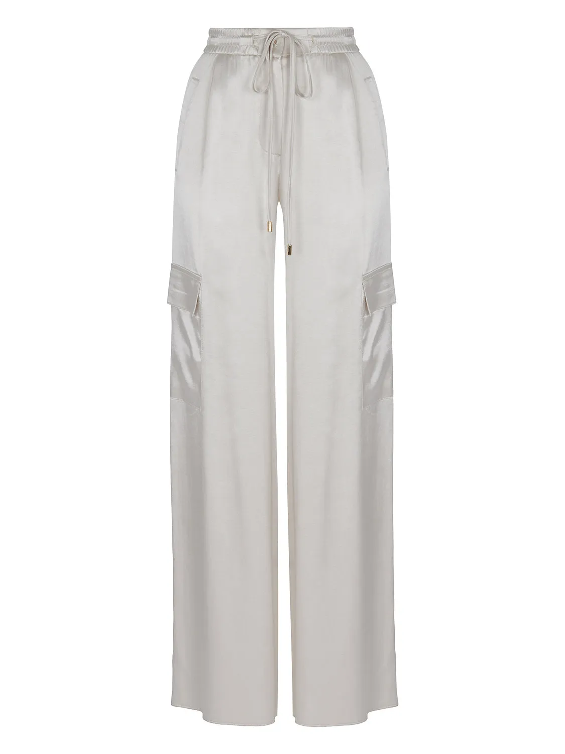 Wide-Leg Satin Pants