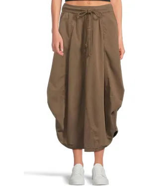 Willow Poplin Midi Skirt In Chocolate