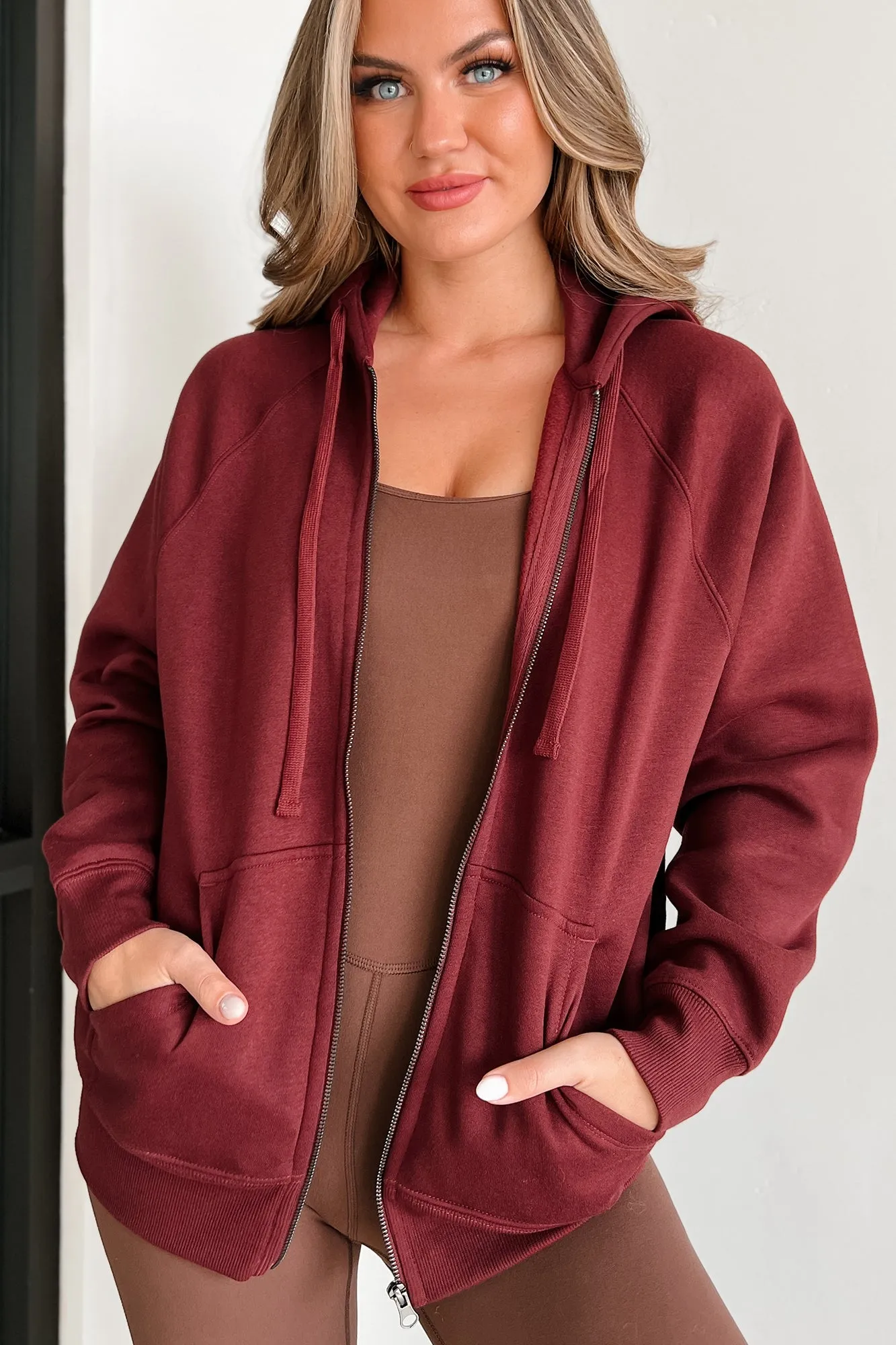 Winning Takes Precedence Zip-Up Hoodie (Burgundy)