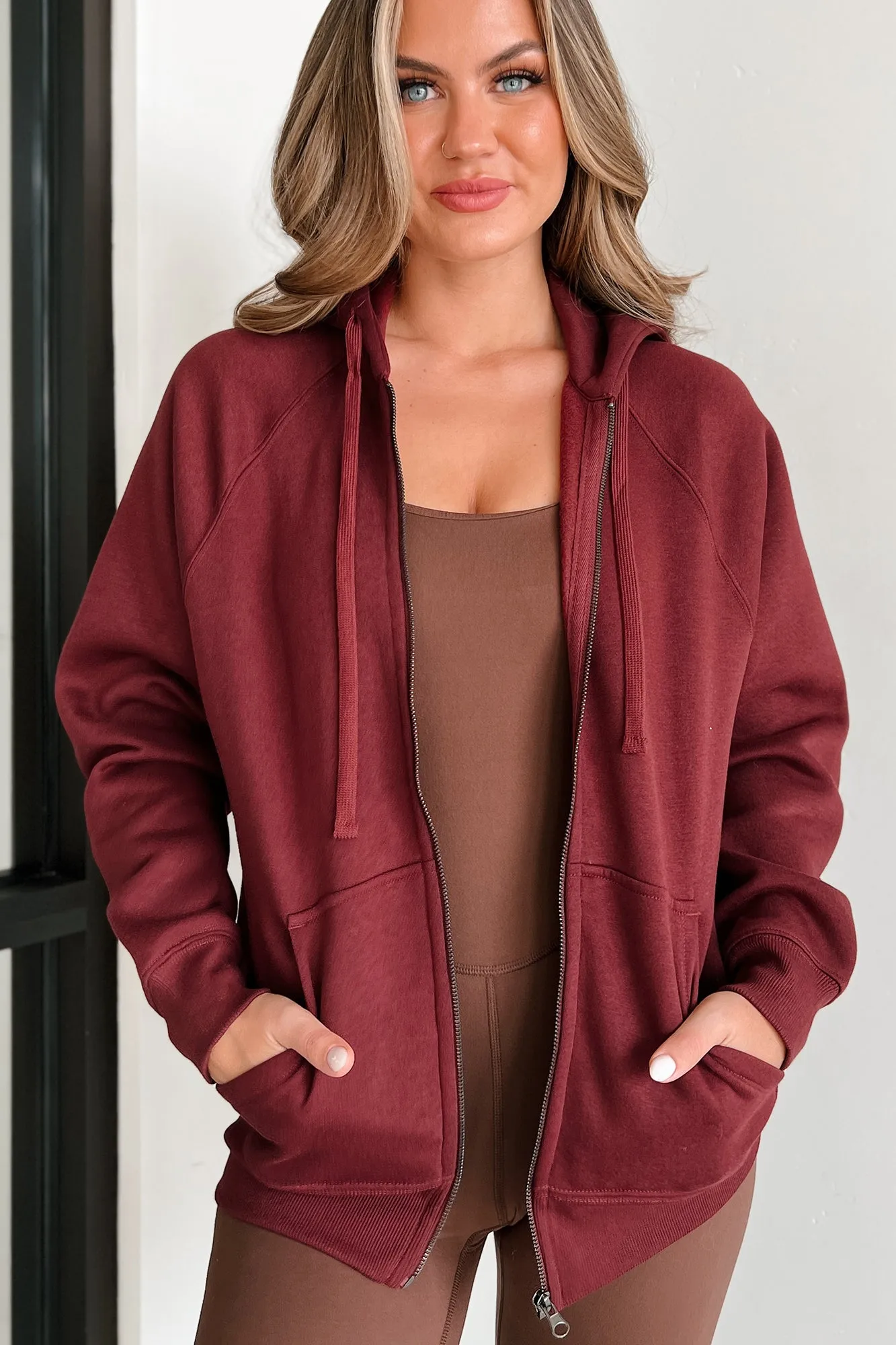 Winning Takes Precedence Zip-Up Hoodie (Burgundy)