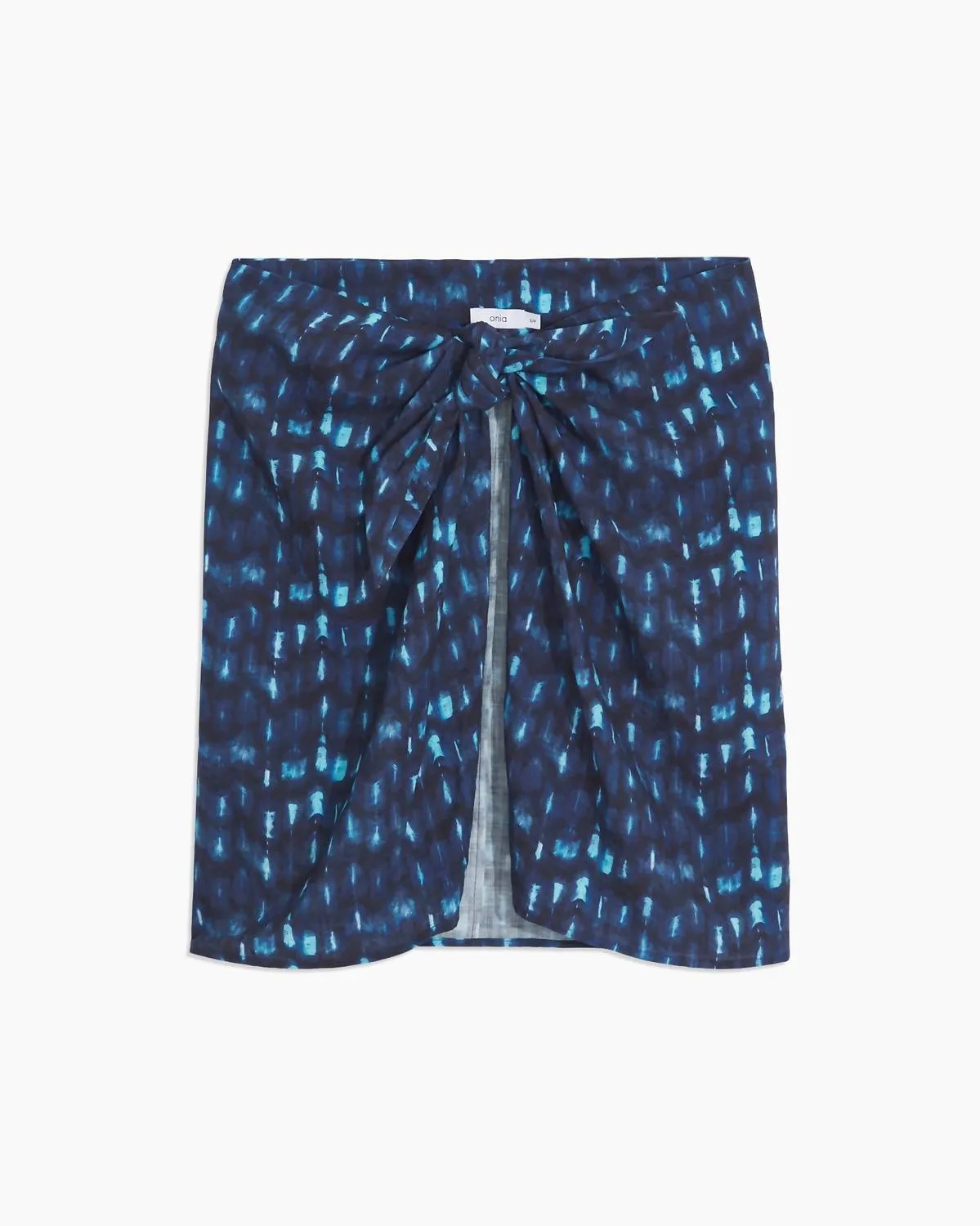 Women Mini Gauze Pareo In Indigo Tie Dye