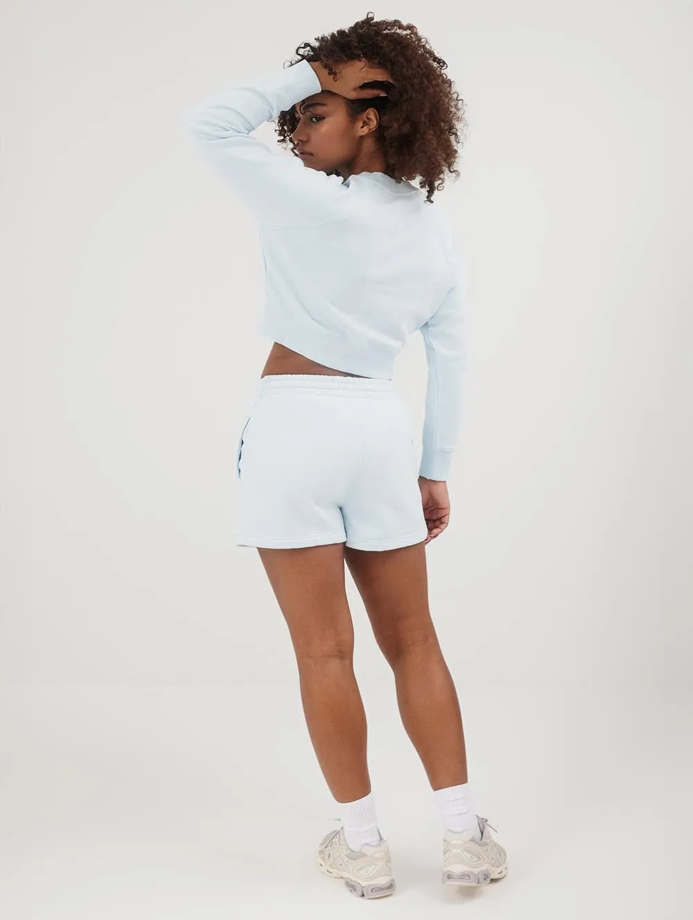 Womens Crown Eco-Fleece Cropped Crew Neck Sweatshirt