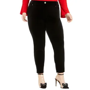 Women's Curvy Velvet Skinny Pant,Black