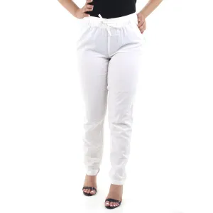 Women's Drawstring Style Casual Pant,Off White