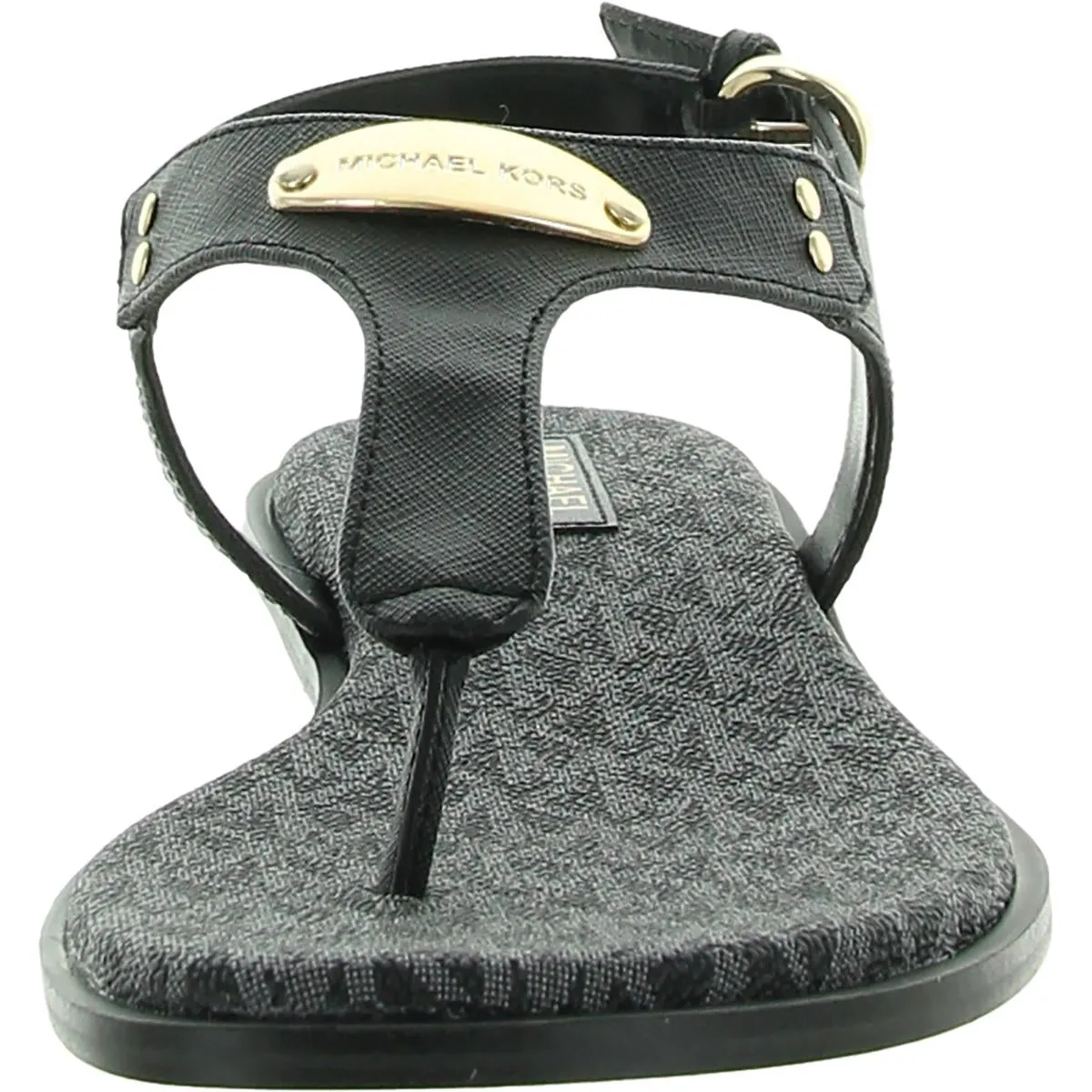 Womens Faux Leather Embellished Slingback Sandals