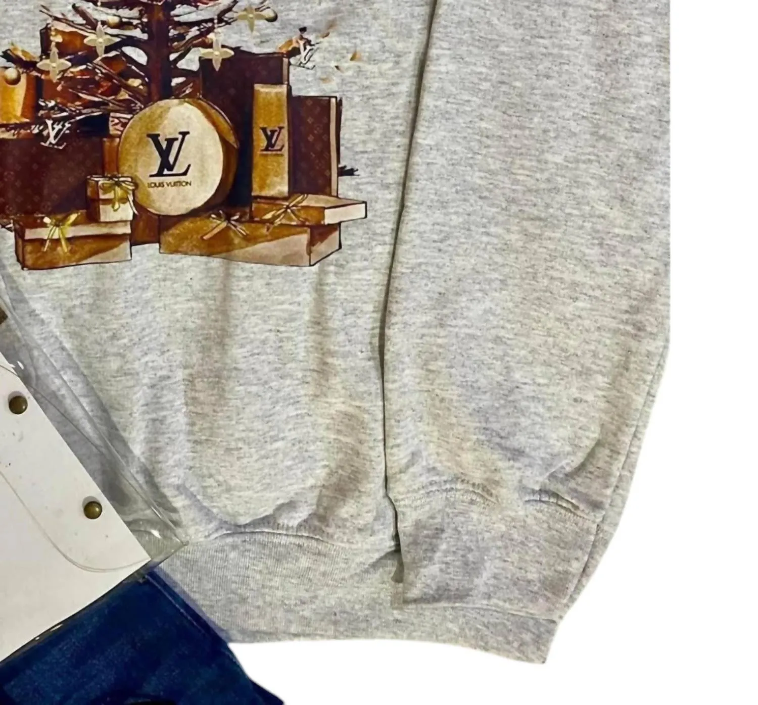 Women's Luxury Christmas Tree Sweatshirt In Gray