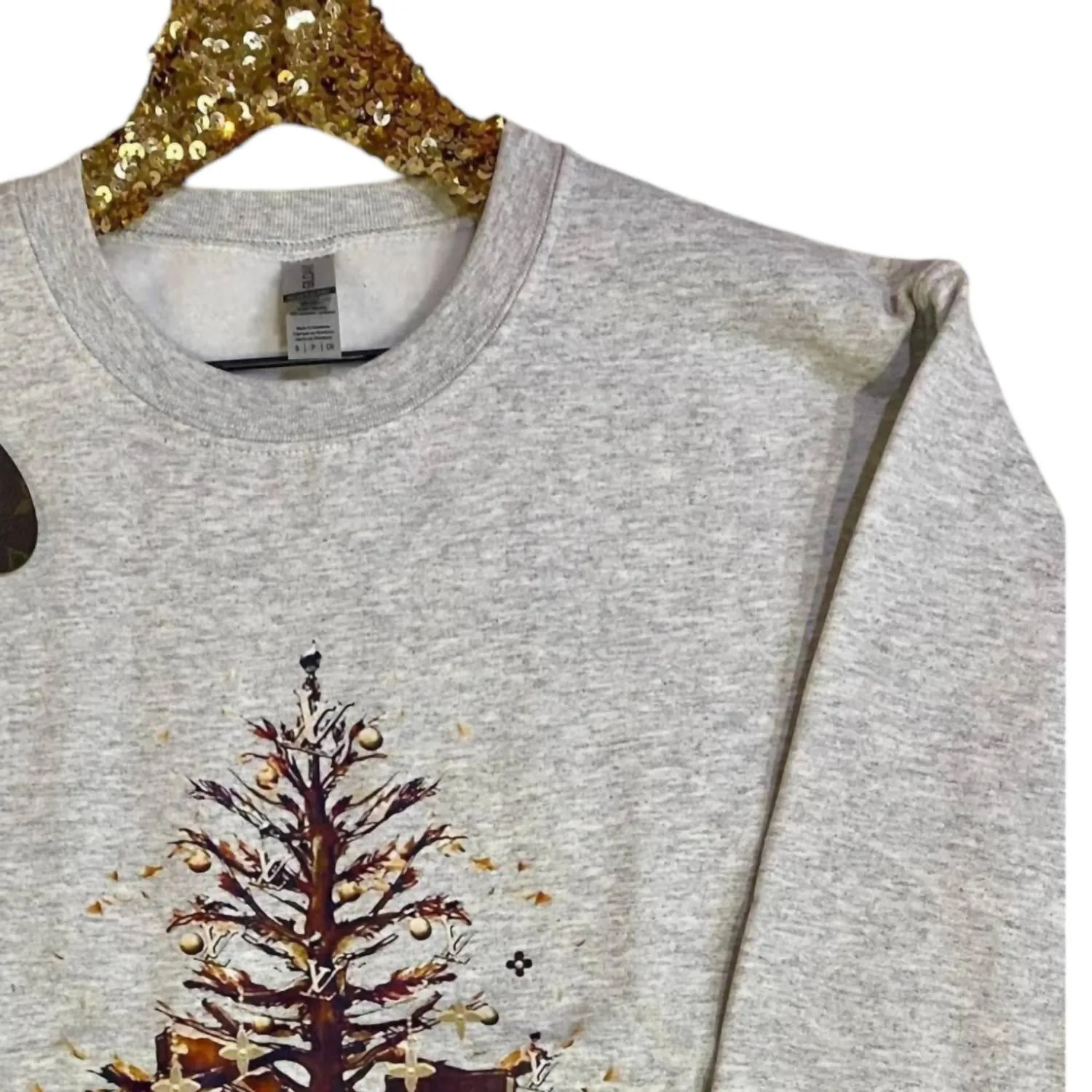 Women's Luxury Christmas Tree Sweatshirt In Gray