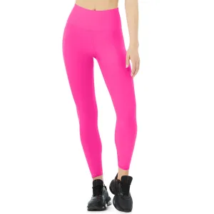Women's Plain High Waist Legging,Neon Pink