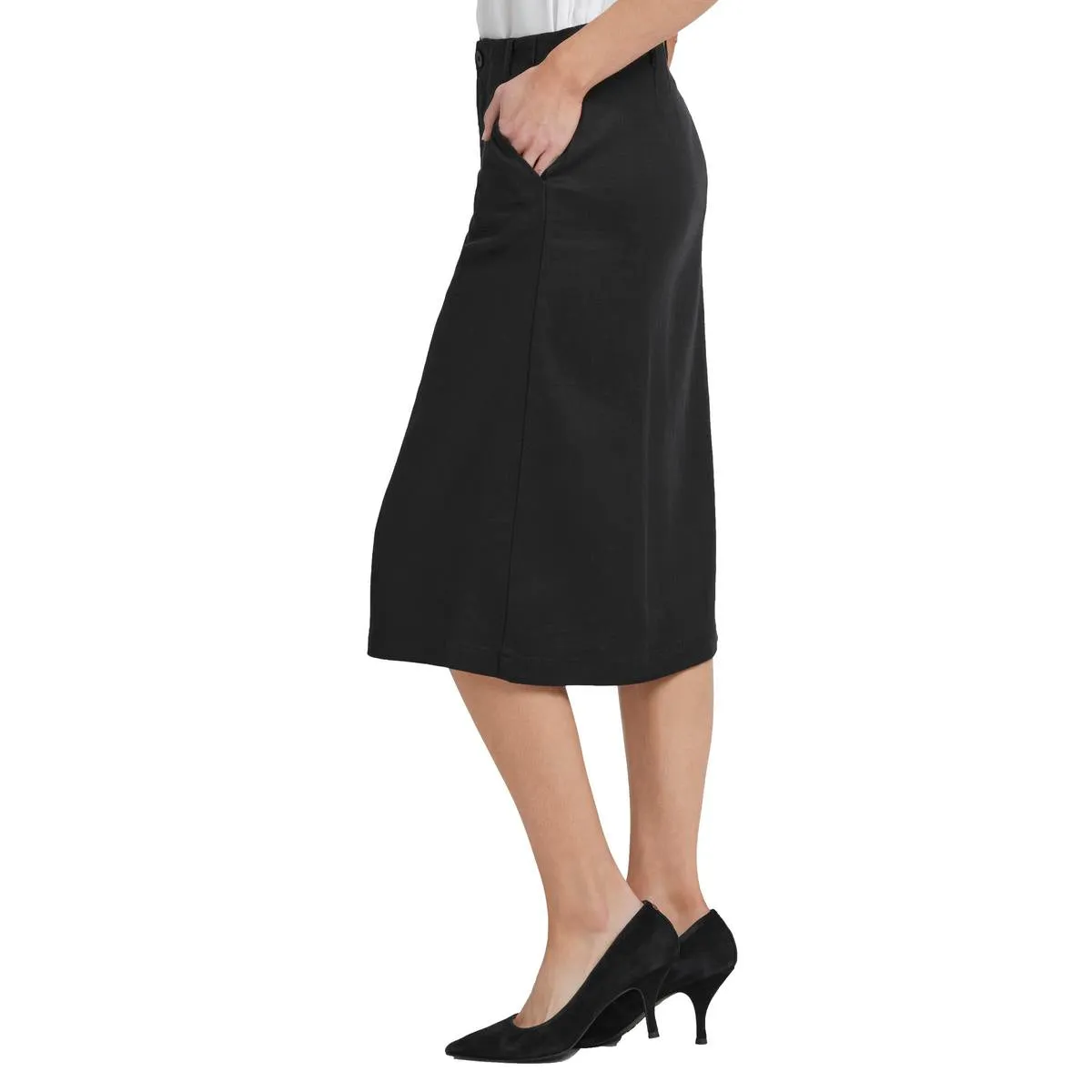 Womens Pocket Linen A-Line Skirt