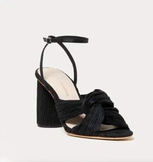 Women's Reed Pleated Twist Heeled Sandal In Black