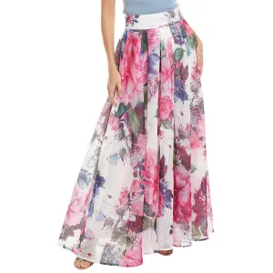 Womens Shadow Stripe Polyester Maxi Skirt