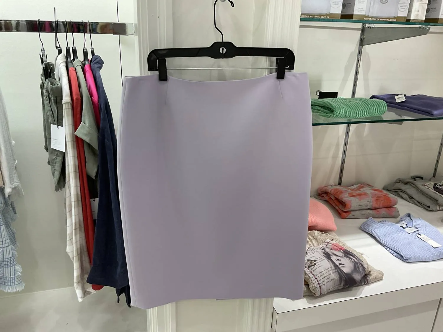 Women's Wool-Silk Crepe Skirt In Aster