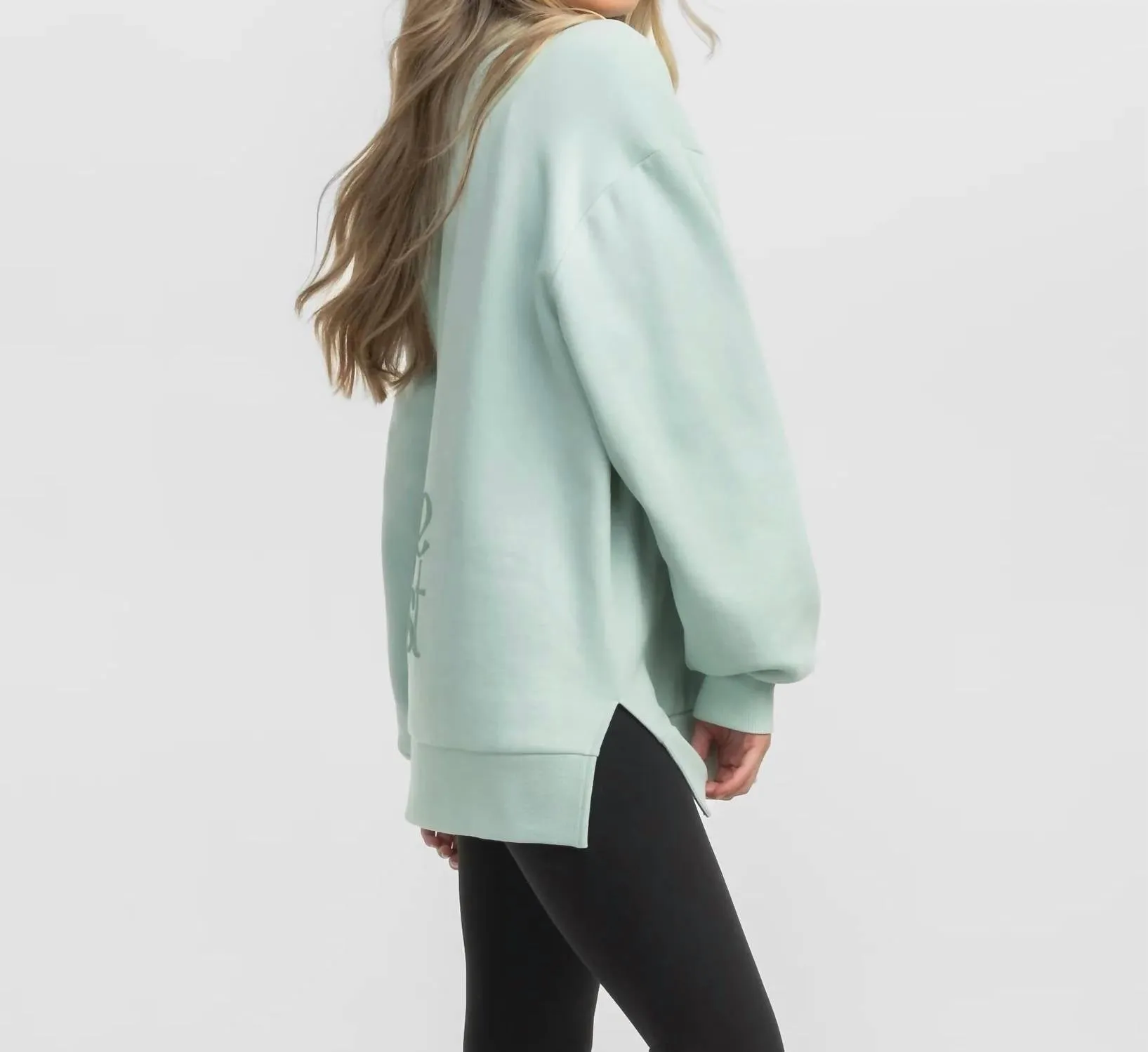 You Deserve The Best Puff Print Sweatshirt In Cool Mint