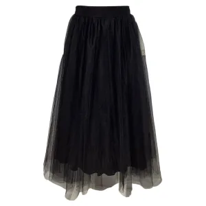 Zimmermann Tulle Midi Skirt in Black Polyamide
