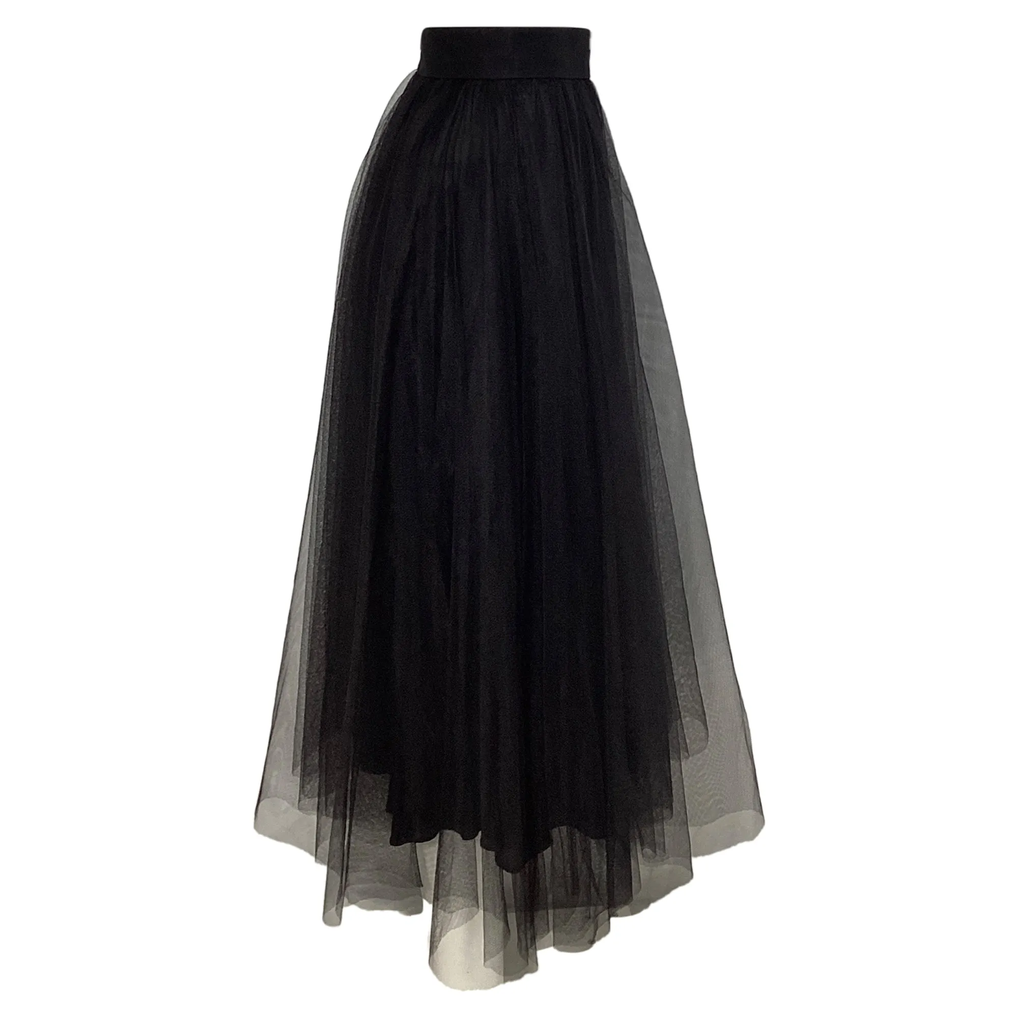 Zimmermann Tulle Midi Skirt in Black Polyamide